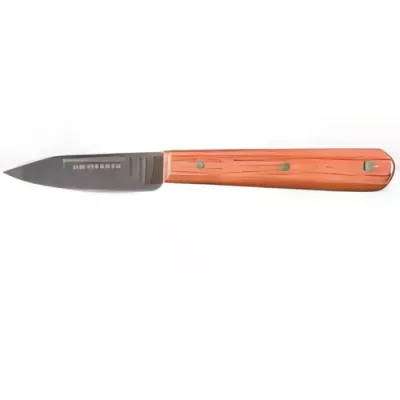 Flat oyster knife with wooden handle