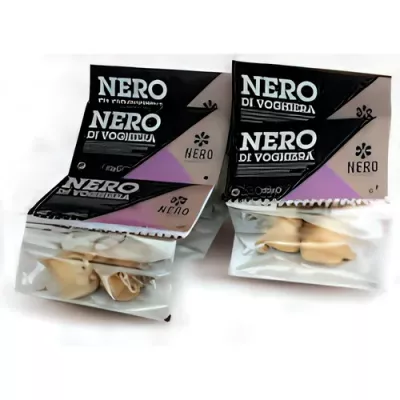 Nero di Voghiera black fermented garlic bulbs (Allium sativum)