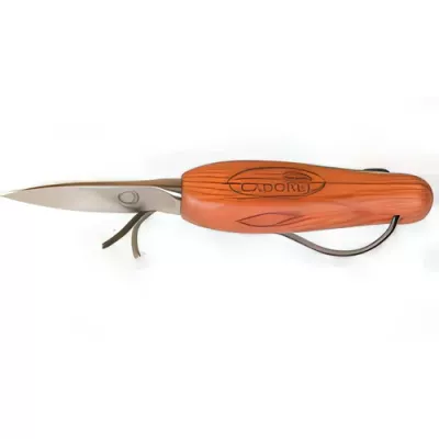 Concave oyster knife with wooden handle